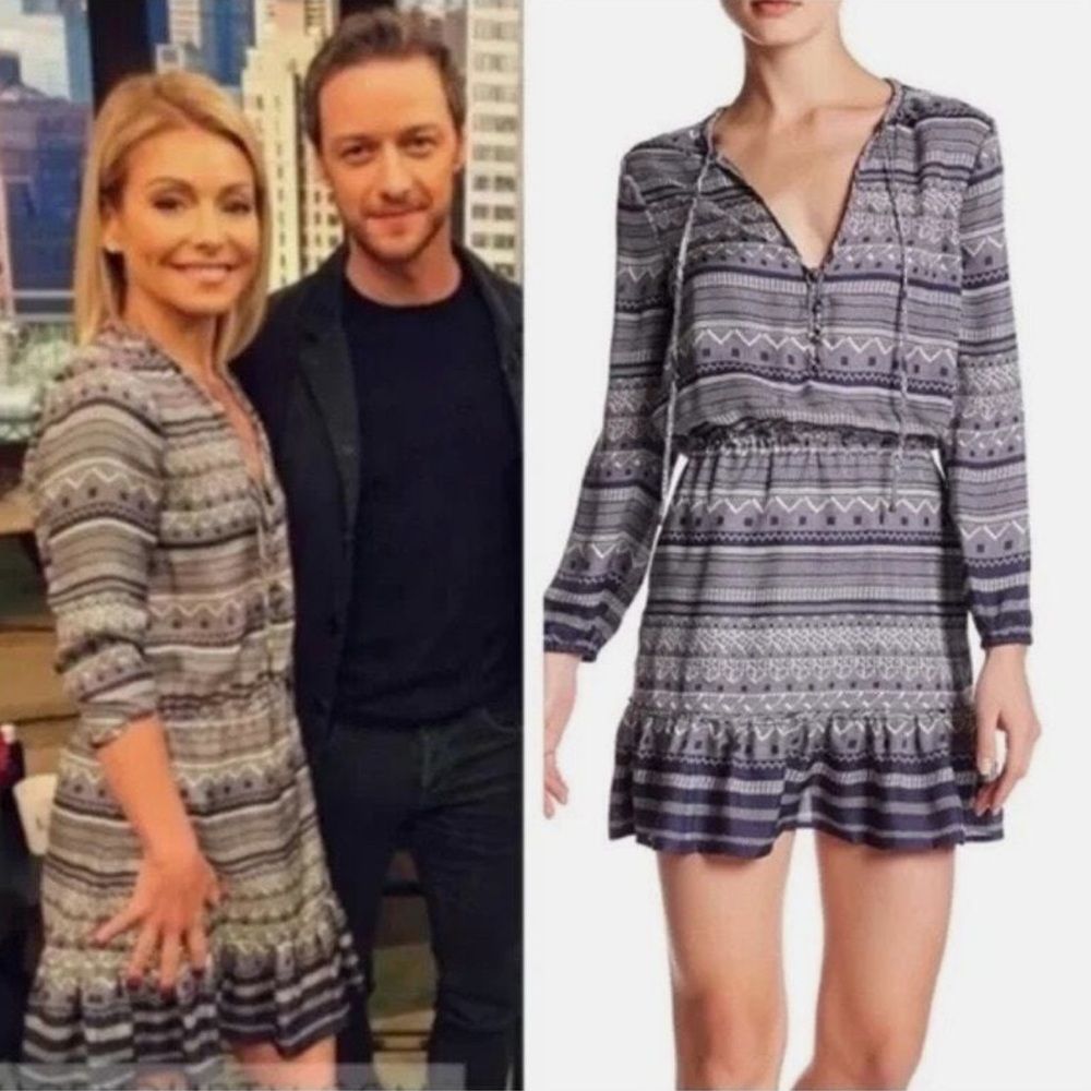 Veronica Beard Agathe Navy and White‎ Silk Dress